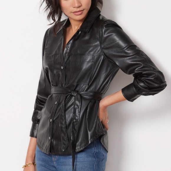 PAIGE Tops - Paige Belize Faux Leather Shacket Size XS